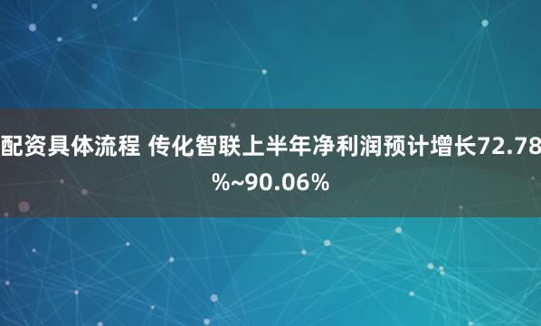 配资具体流程 传化智联上半年净利润预计增长72.78%~90.06%